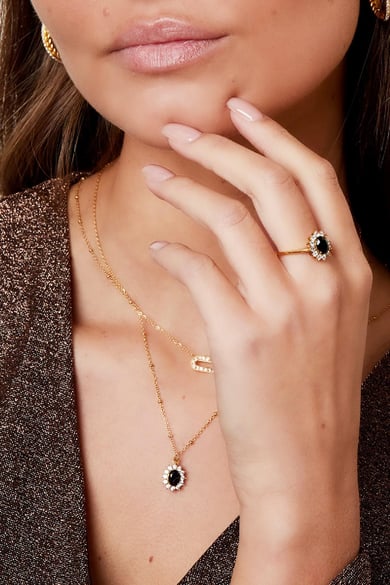 Necklace gemstone Black Stainless Steel h5 Picture3